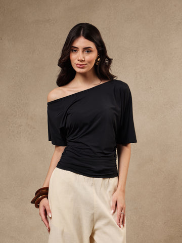 Kiara Black Off-Shoulder Top