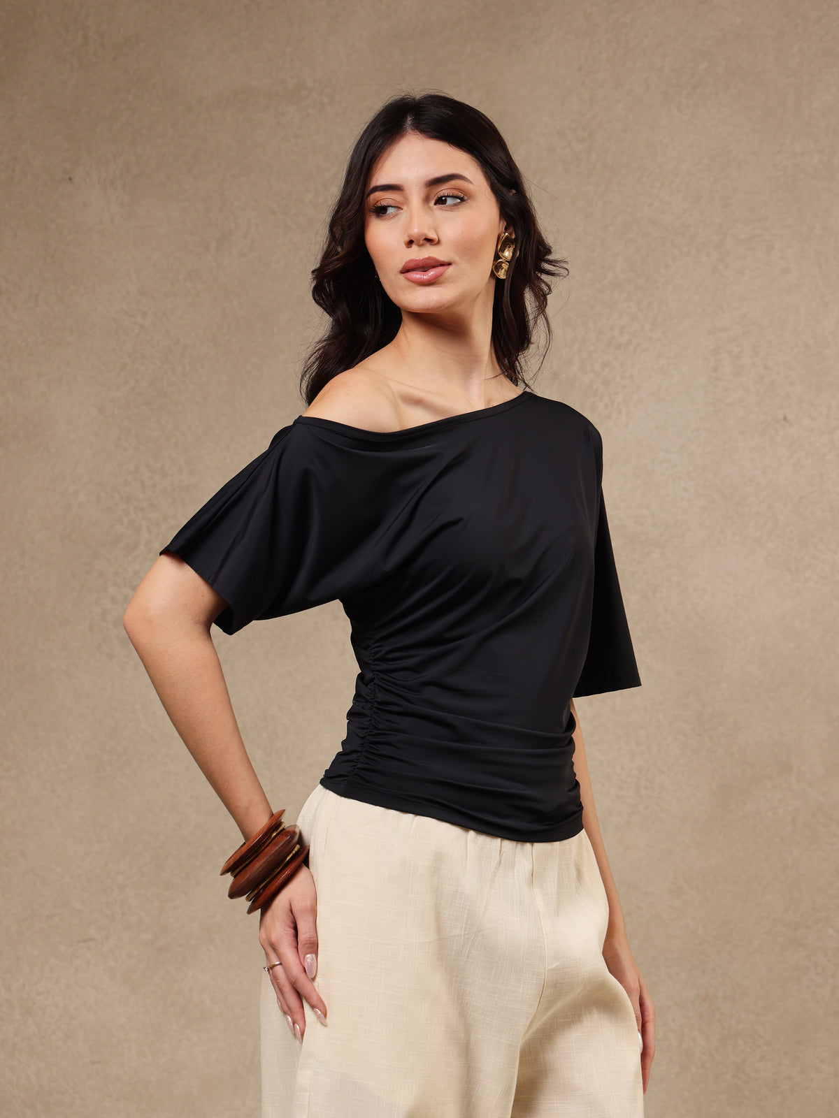 Kiara Black Off-Shoulder Top