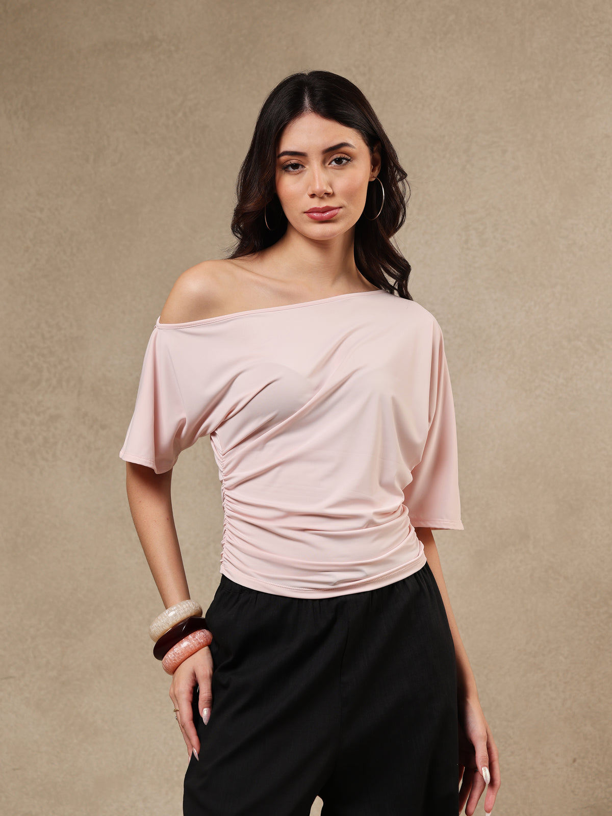 Kiara Pink Off-Shoulder Top