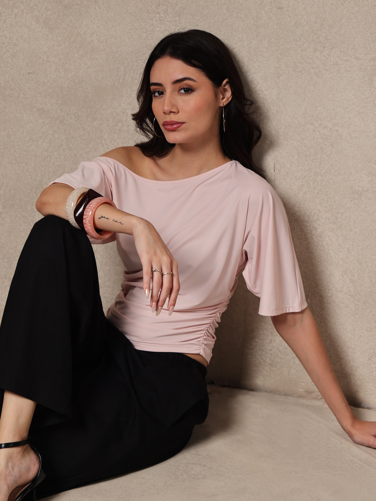 Kiara Pink Off-Shoulder Top