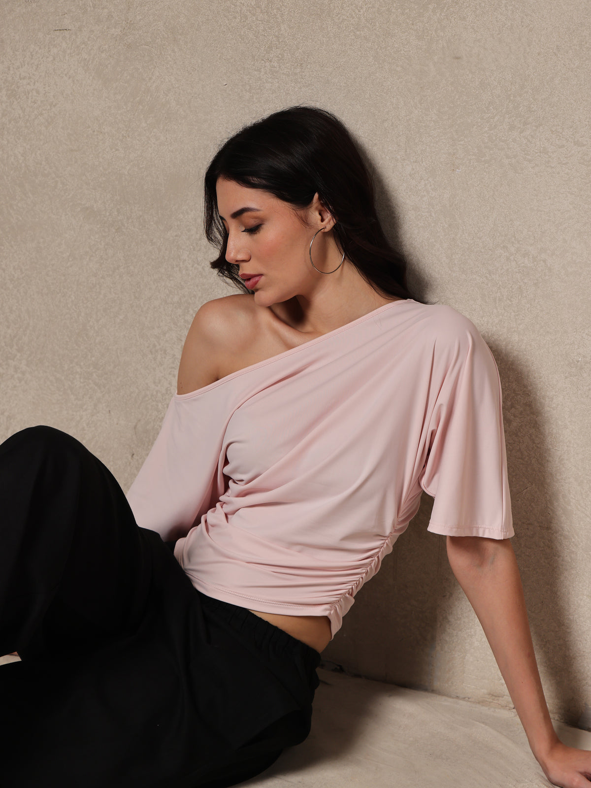 Kiara Pink Off-Shoulder Top
