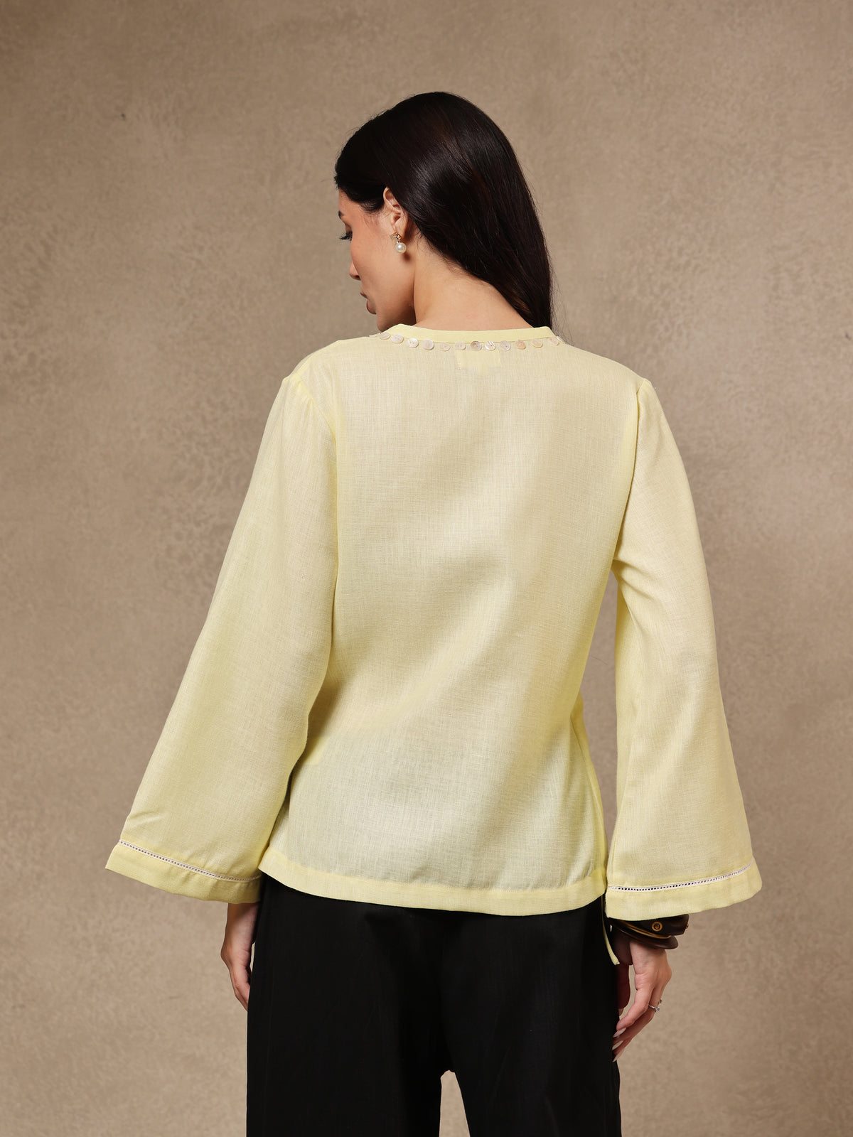 Noor Yellow Wrap Top