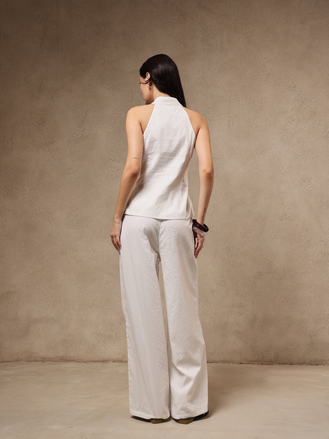 Siena White Stripe Co-ord Set