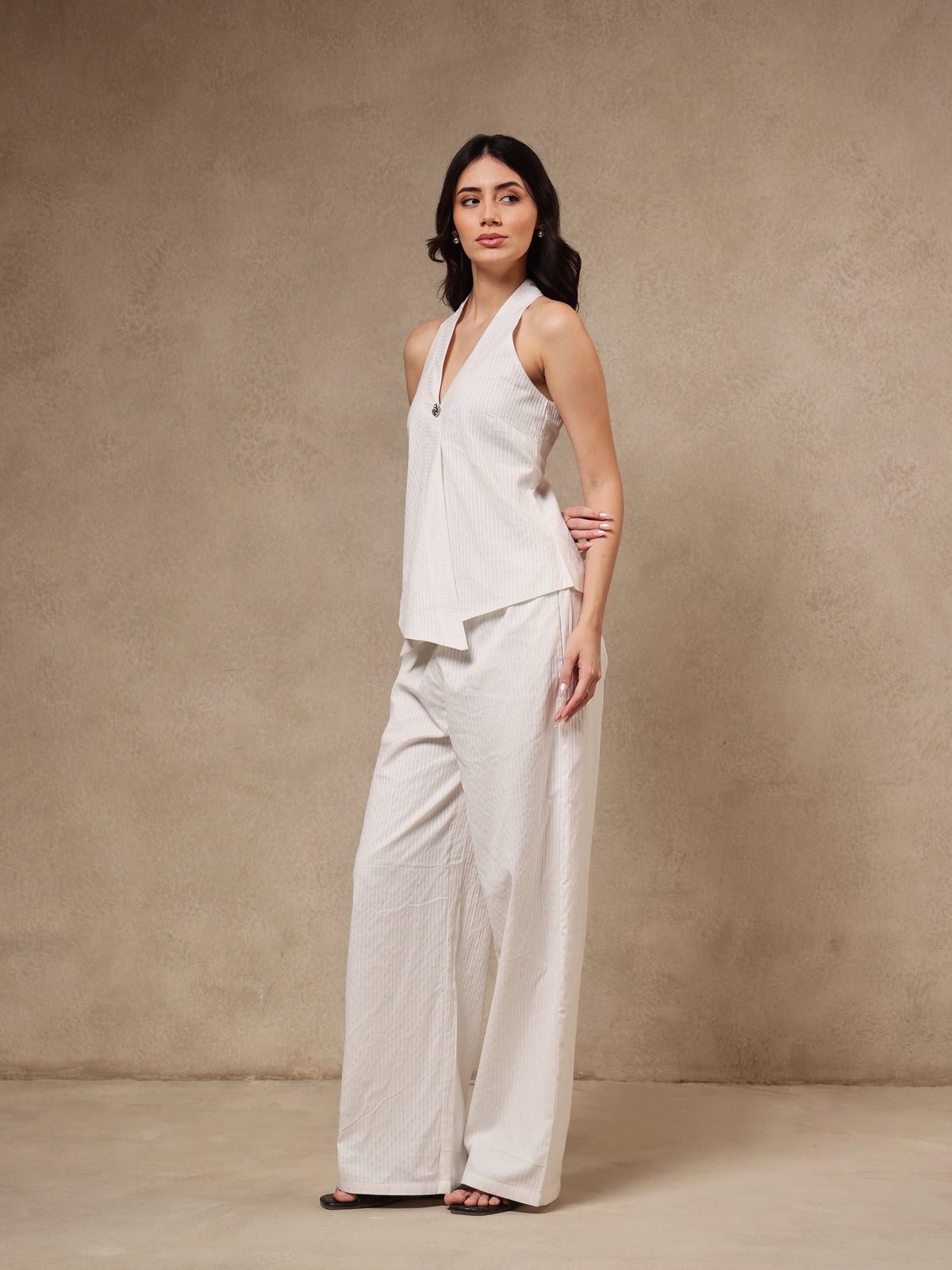 Siena White Stripe Co-ord Set